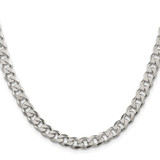 Sterling Silver Rhodium-plated 7mm Pav‚ Curb Chain - QC-B1FD6FE9-1361