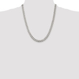 Sterling Silver Rhodium-plated 7mm Pav‚ Curb Chain - QC-C7E8160D-2651