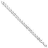 Sterling Silver Rhodium-plated 8.25mm D/C Flat Anchor Curb Chain - QF-10306BC2-8674