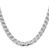 Sterling Silver Rhodium-plated 8.25mm D/C Flat Anchor Curb Chain - QF-3FEF49DD-4564