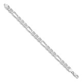 Sterling Silver Rhodium-plated 8.25mm Figaro Anchor Chain - QA-9615BAE8-1371