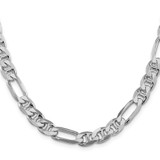 Sterling Silver Rhodium-plated 8.25mm Figaro Anchor Chain - QA-EFE6F17D-6678