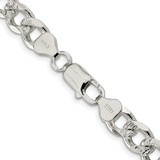 Sterling Silver Rhodium-plated 8.3mm Pav‚ Curb Chain - QC-70CA4160-8006