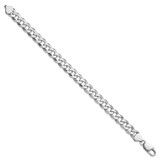 Sterling Silver Rhodium-plated 8.5mm Beveled Curb Chain - QF-01D60042-8013