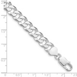 Sterling Silver Rhodium-plated 8.5mm Beveled Curb Chain - QF-01D60042-8013