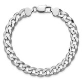Sterling Silver Rhodium-plated 8.5mm Beveled Curb Chain - QF-EE679E34-7987