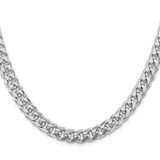Sterling Silver Rhodium-plated 8.5mm Domed w/ Side D/C Curb Chain - QR-971F1FC2-6560