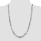 Sterling Silver Rhodium-plated 8.5mm Domed w/ Side D/C Curb Chain - QR-99E105AA-3906