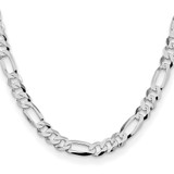 Sterling Silver Rhodium-plated 8.5mm Lightweight Flat Figaro Chain - QM-2BC2D658-7135