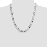 Sterling Silver Rhodium-plated 8.5mm Lightweight Flat Figaro Chain - QM-9B30772A-4964