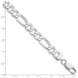 Sterling Silver Rhodium-plated 8.5mm Lightweight Flat Figaro Chain - QM-FFF320DD-4649