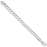 Sterling Silver Rhodium-plated 8.6mm D/C Square Curb Chain - QF-EEA9A8C2-6162