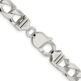 Sterling Silver Rhodium-plated 8.6mm D/C Square Curb Chain - QF-F9898101-2730