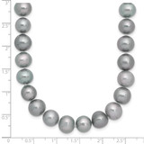 Sterling Silver Rhodium-plated 8-9mm Grey Near-Round Freshwater Cultured Pearl 20 inch Necklace