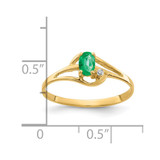 14k 5x3mm Oval Emerald AA Diamond ring