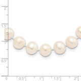 Sterling Silver Rhodium-plated 8-9mm White Near-Round Freshwater Cultured Pearl 24 inch Necklace