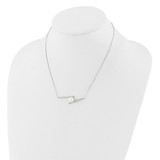 Sterling Silver Rhodium-plated 8-9mm White Round Freshwater Cultured Pearl 16 inch with 1.5 inch Extension Necklace