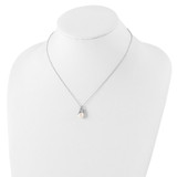 Sterling Silver Rhodium-plated 8-9mm White Teardrop Freshwater Cultured Pearl 17 inch Necklace - QH-FCEB1A7E-2747