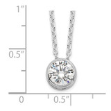 Sterling Silver Rhodium-plated 8mm Bezel CZ Necklace - QG-3758465C-7085