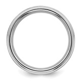 Sterling Silver Rhodium-plated 8mm Brushed Fancy Band Size 8
