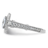 Sterling Silver Rhodium-plated 8mm Center CZ Halo Ring - QR-7909B6A8-3945
