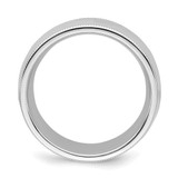 Sterling Silver Rhodium-plated 8mm Comfort Fit Milgrain Size 12 Band