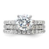 Sterling Silver Rhodium-plated 8mm CZ Ring & 2 CZ Band Set - QR-4E2207A3-6846
