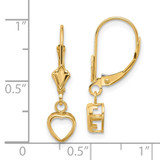 14k 5x5 Heart Leverback Earring Mounting