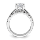 Sterling Silver Rhodium-plated 8mm CZ Solitaire & 2 CZ Bands Set - QR-E480E0B0-3193