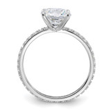 Sterling Silver Rhodium-plated 8mm CZ Solitaire Eternity Engagement Ring - QR-E375CD43-6885