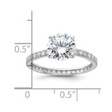 Sterling Silver Rhodium-plated 8mm CZ Solitaire Eternity Engagement Ring - QR-E375CD43-6885