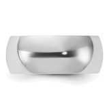 Sterling Silver Rhodium-plated 8mm Half-Round Size 10 Band