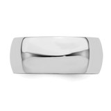 Sterling Silver Rhodium-plated 8mm Half-Round Size 6 Band