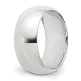 Sterling Silver Rhodium-plated 8mm Half-Round Size 6 Band