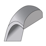 Sterling Silver Rhodium-plated 8mm Half-Round Size 7 Band