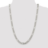 Sterling Silver Rhodium-plated 8mm Pav‚ Flat Figaro Chain - QF-2B620EC1-8578