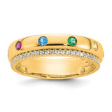 14k 6 Birthstone and Diamond Mother's Ring Semi-mount