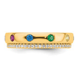14k 6 Birthstone and Diamond Mother's Ring Semi-mount