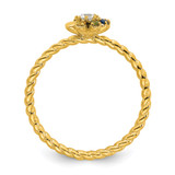 14k 6 Birthstone Flower with Diamond Mother's Ring Semi-mount