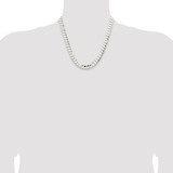 Sterling Silver Rhodium-plated 9.75mm Concave Beveled Curb Chain - QC-258423C7-1739