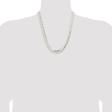 Sterling Silver Rhodium-plated 9.75mm Concave Beveled Curb Chain - QC-C910694F-2119
