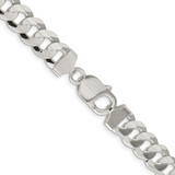 Sterling Silver Rhodium-plated 9.75mm Concave Beveled Curb Chain - QC-CA044DBF-3714