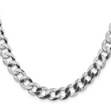 Sterling Silver Rhodium-plated 9.75mm Flat Curb Chain - QL-DB3FA729-4151