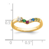 14k 6 Birthstone with Diamond  Mother's Ring Semi-mount