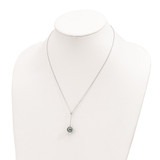 Sterling Silver Rhodium-plated 9-10mm Black Baroque Tahitian Saltwater Cultured Pearl 18 inch Necklace