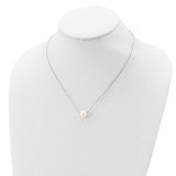 Sterling Silver Rhodium-plated 9-10mm White Near-Round Freshwater Cultured Pearl 18 inch Necklace - QH-442830BF-9790
