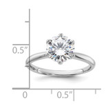 Sterling Silver Rhodium-plated 9mm CZ 6 Prong Solitaire Ring - QR-14AEB5C4-5548