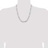Sterling Silver Rhodium-plated 9mm Figaro Chain - QF-5BD728D8-2812