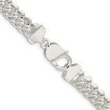 Sterling Silver Rhodium-plated 9mm Polished Domed Curb Chain - QD-1090385E-5059