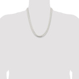 Sterling Silver Rhodium-plated 9mm Polished Domed Curb Chain - QD-1090385E-5059